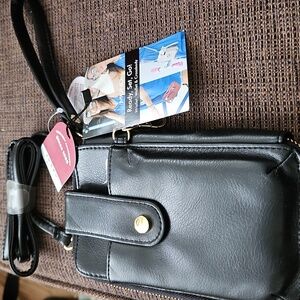 Mundi Black Wristlet Wallet Cross Body Bag